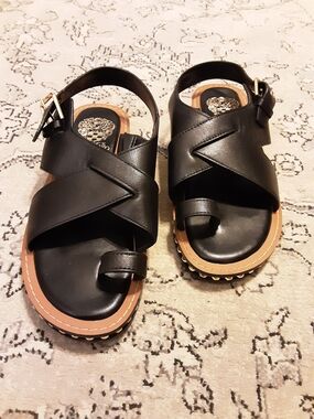 Vince Camuto Black Leather Sandals